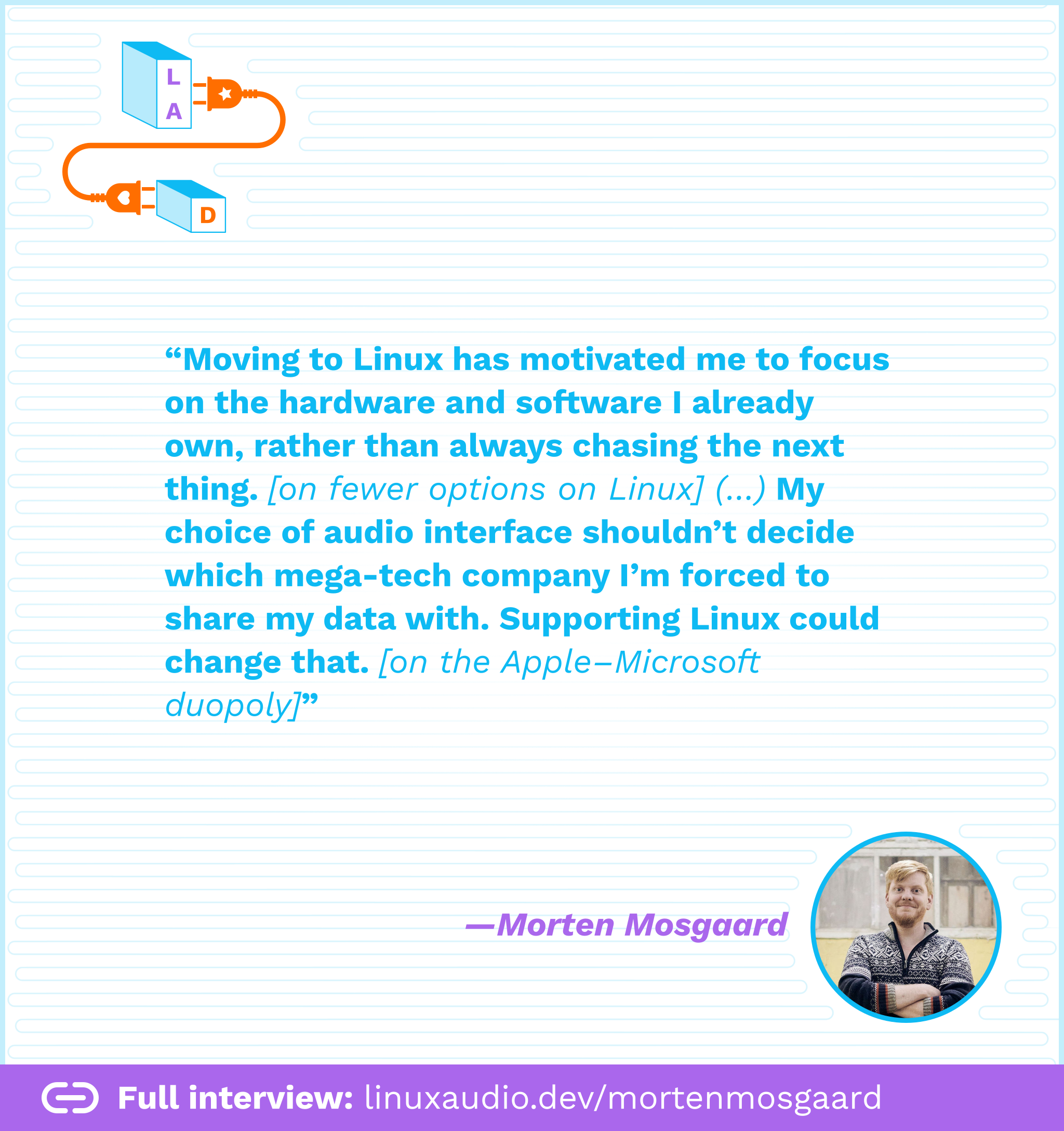 Quote from Morten Mosgaard about Linux Audio